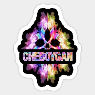 Cheboygan Tie Dye Watercolor Gift Souvenir Sticker